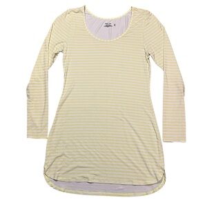 Splendid Intimates Night Dress‎ Women's Yellow White Striped Size S Stretch Knit